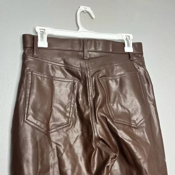 Abercrombie & Fitch The 90s Straight Ultra High Rise Curve Love Leather Pants DD - Picture 7 of 10